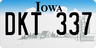 IA license plate DKT337