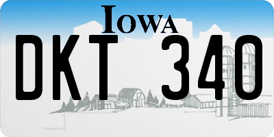 IA license plate DKT340