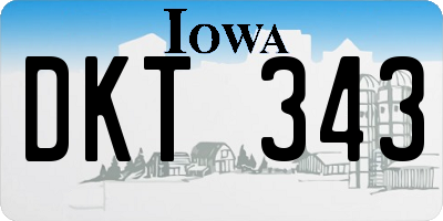 IA license plate DKT343