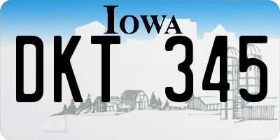 IA license plate DKT345