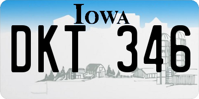 IA license plate DKT346