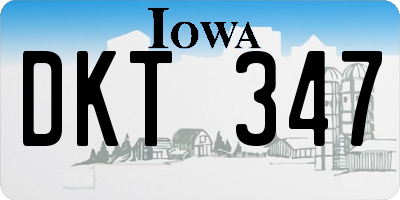 IA license plate DKT347