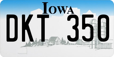 IA license plate DKT350