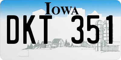 IA license plate DKT351