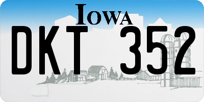 IA license plate DKT352