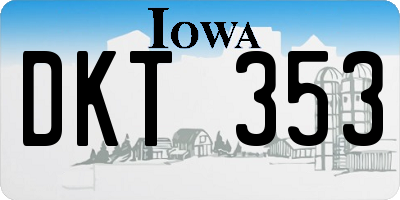 IA license plate DKT353
