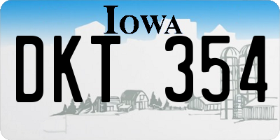 IA license plate DKT354