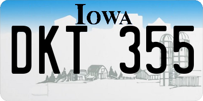 IA license plate DKT355