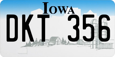 IA license plate DKT356