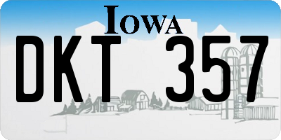 IA license plate DKT357