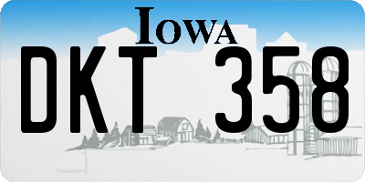 IA license plate DKT358