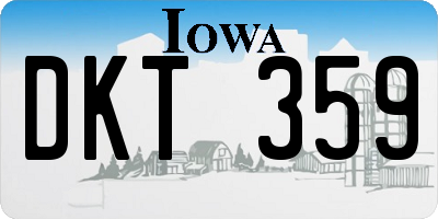 IA license plate DKT359