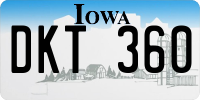 IA license plate DKT360