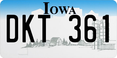 IA license plate DKT361
