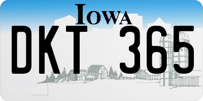 IA license plate DKT365