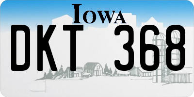 IA license plate DKT368