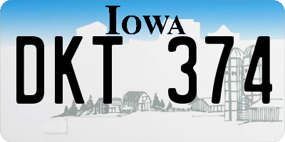 IA license plate DKT374