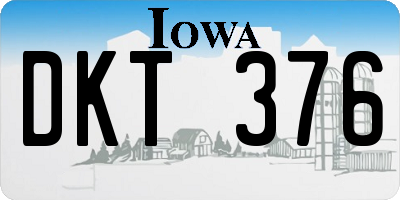 IA license plate DKT376