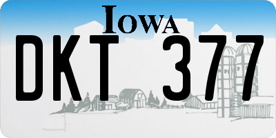 IA license plate DKT377