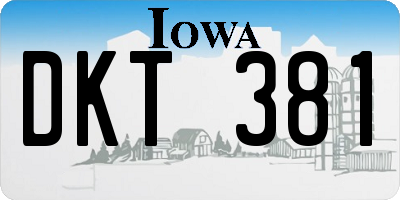 IA license plate DKT381