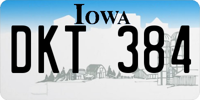IA license plate DKT384