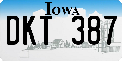 IA license plate DKT387