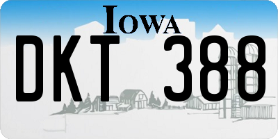 IA license plate DKT388