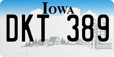 IA license plate DKT389