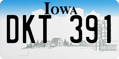 IA license plate DKT391