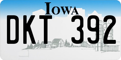 IA license plate DKT392