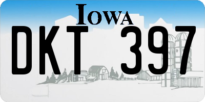 IA license plate DKT397