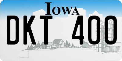 IA license plate DKT400