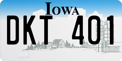 IA license plate DKT401