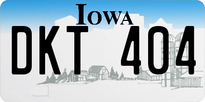 IA license plate DKT404