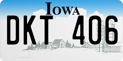 IA license plate DKT406