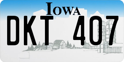 IA license plate DKT407