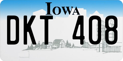 IA license plate DKT408