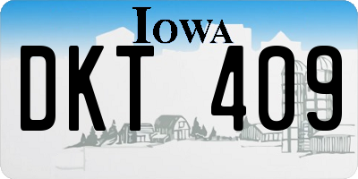 IA license plate DKT409