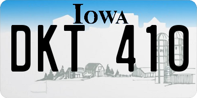 IA license plate DKT410