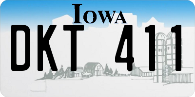 IA license plate DKT411
