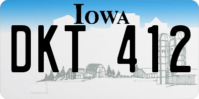 IA license plate DKT412