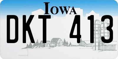 IA license plate DKT413