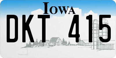 IA license plate DKT415