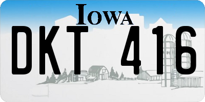 IA license plate DKT416