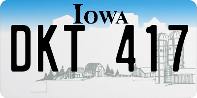 IA license plate DKT417