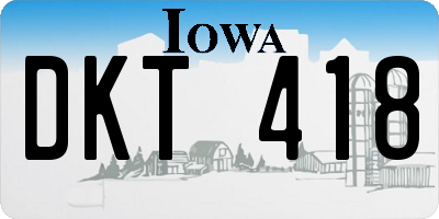 IA license plate DKT418