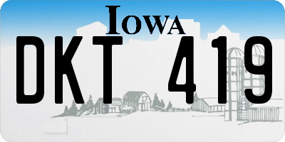 IA license plate DKT419