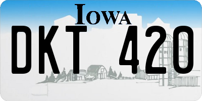 IA license plate DKT420
