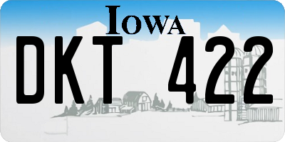 IA license plate DKT422