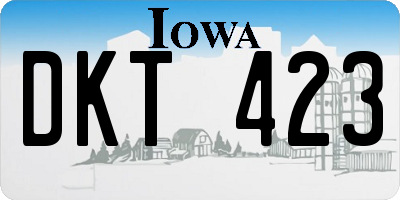 IA license plate DKT423